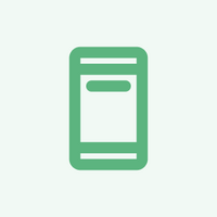 A green phone icon on a white background, representing communication and contact.