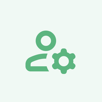 A green icon featuring a person holding a gear, symbolizing manual control and customization.